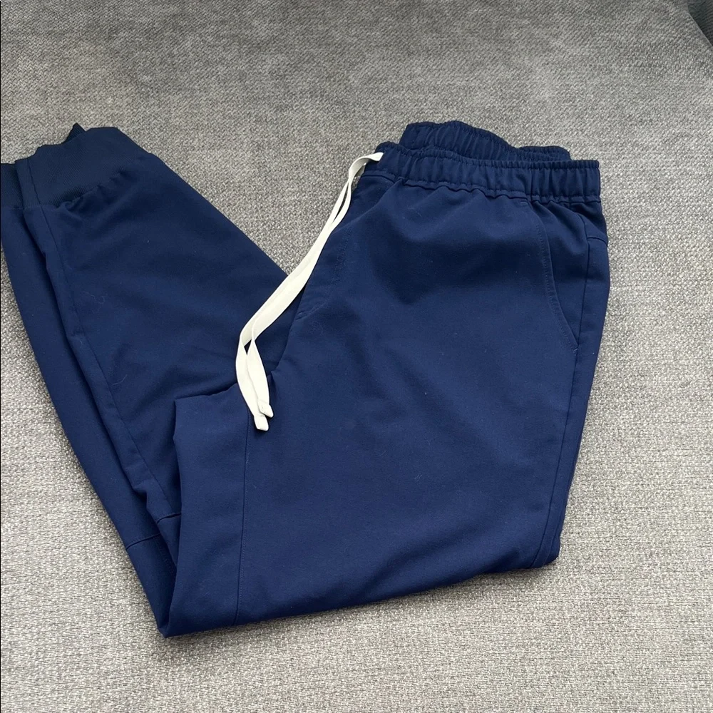 Figs Men's Deep Blue Joggers with White Drawstring